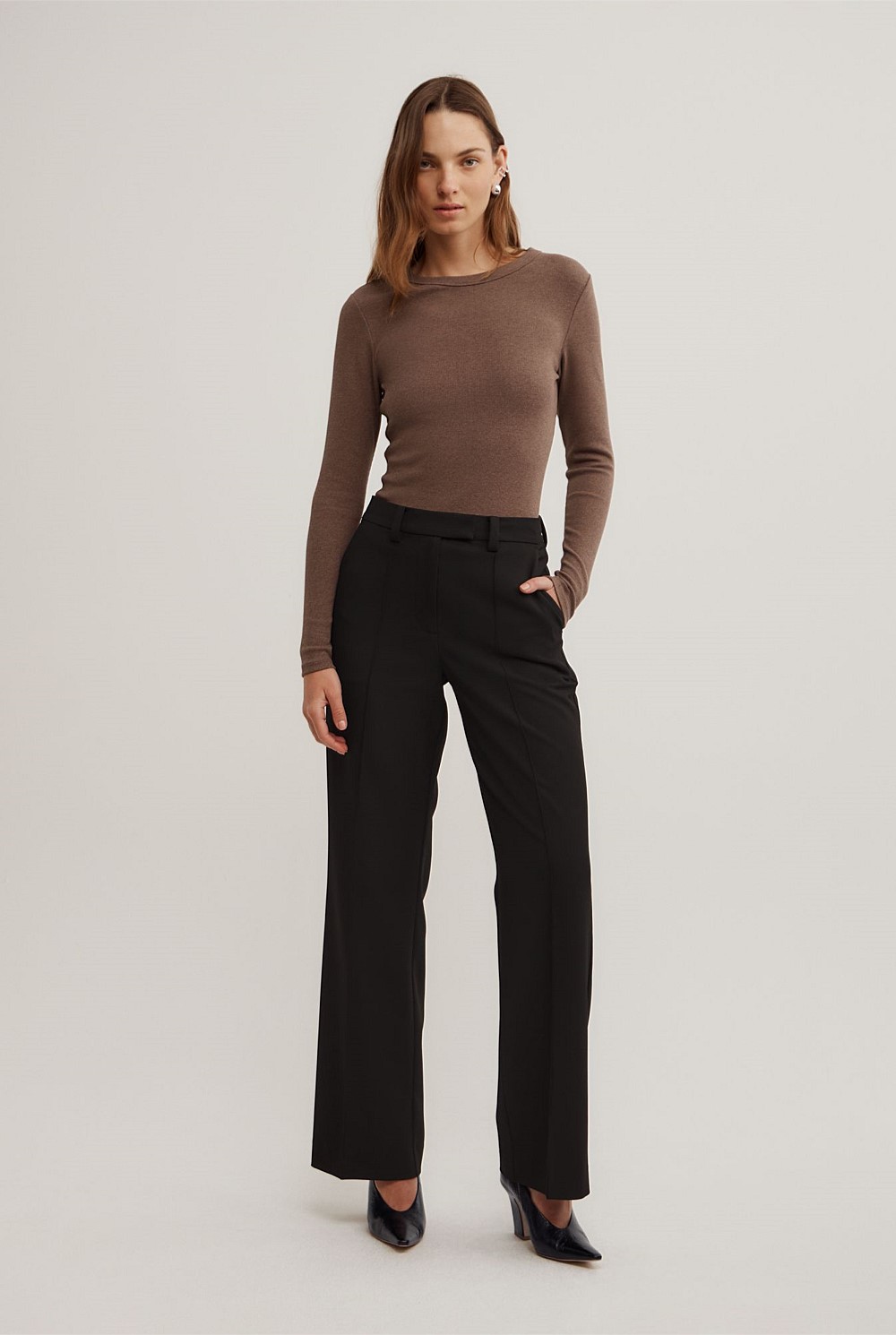 Tailored Straight Leg Pants