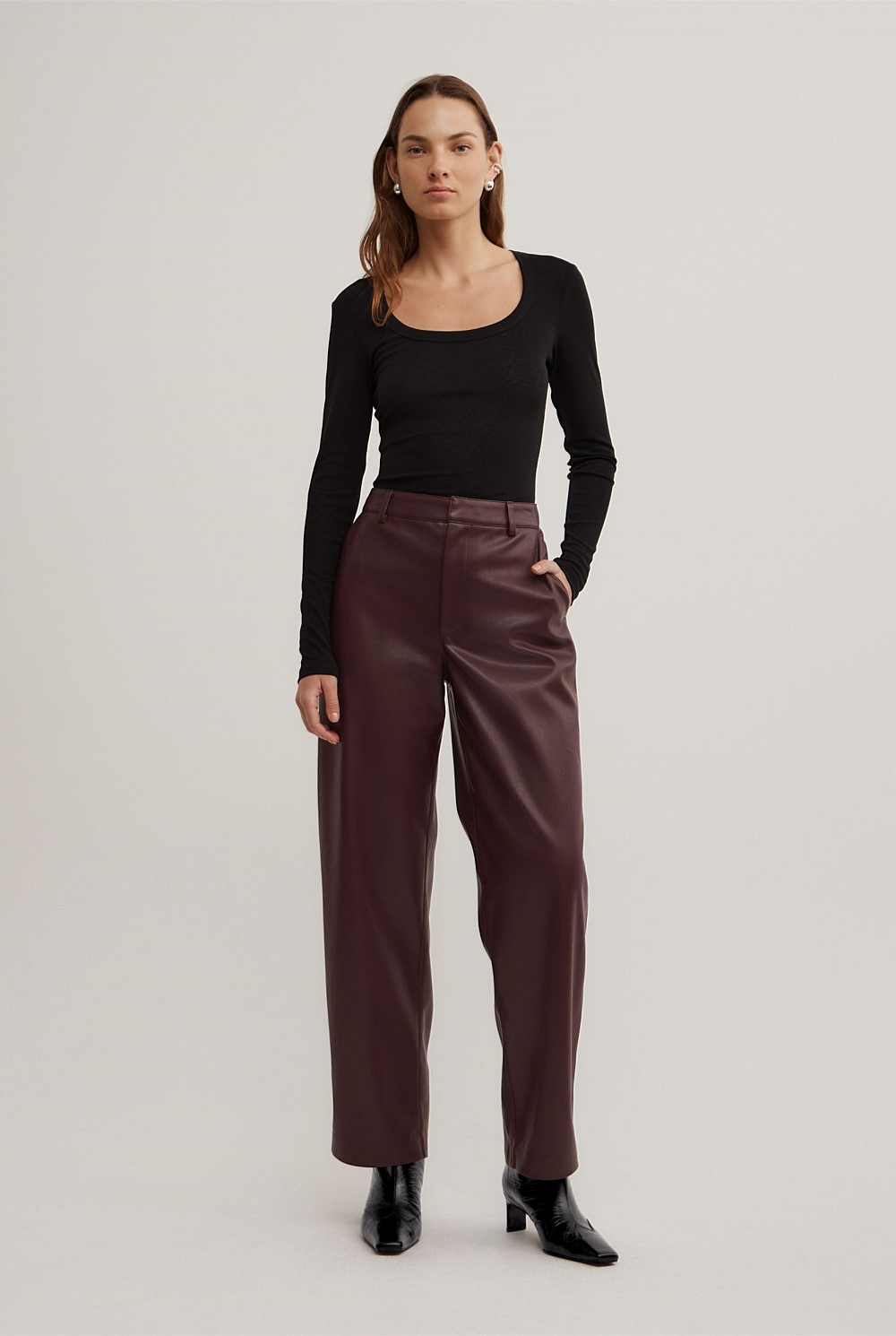 Pu Barrel Trousers