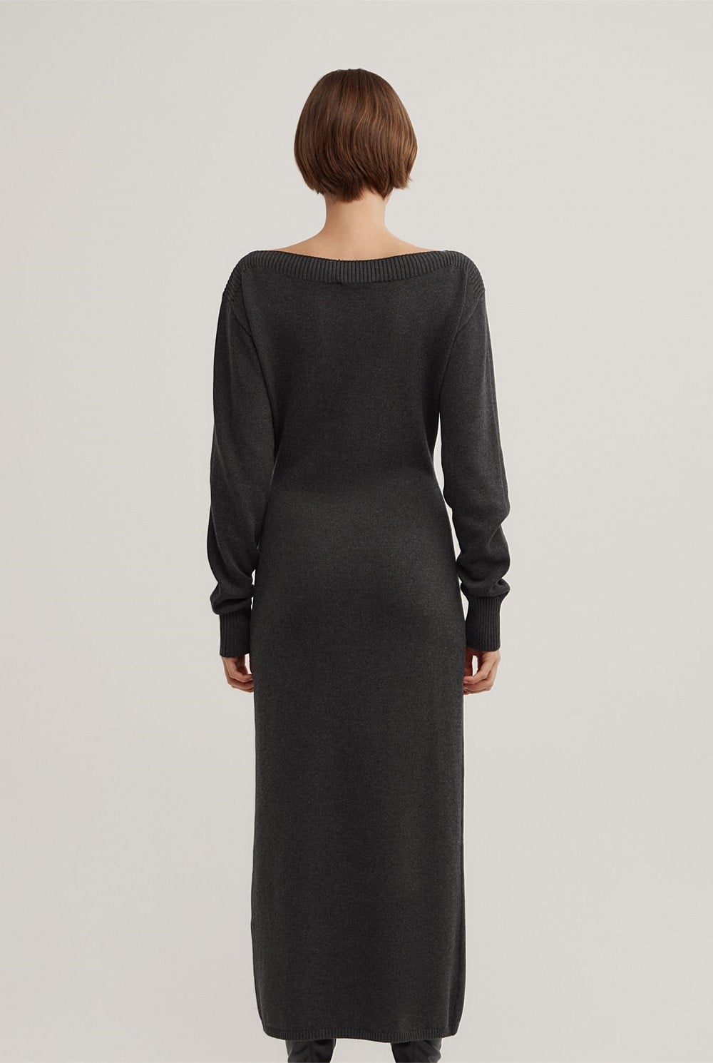 Boat Neck Knit Dress