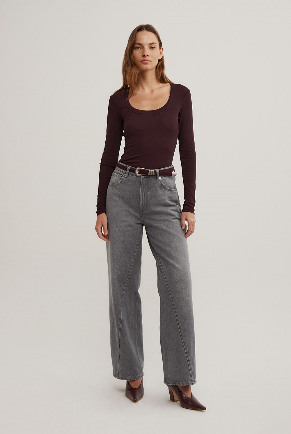 Scoop Neck Long Sleeve Top