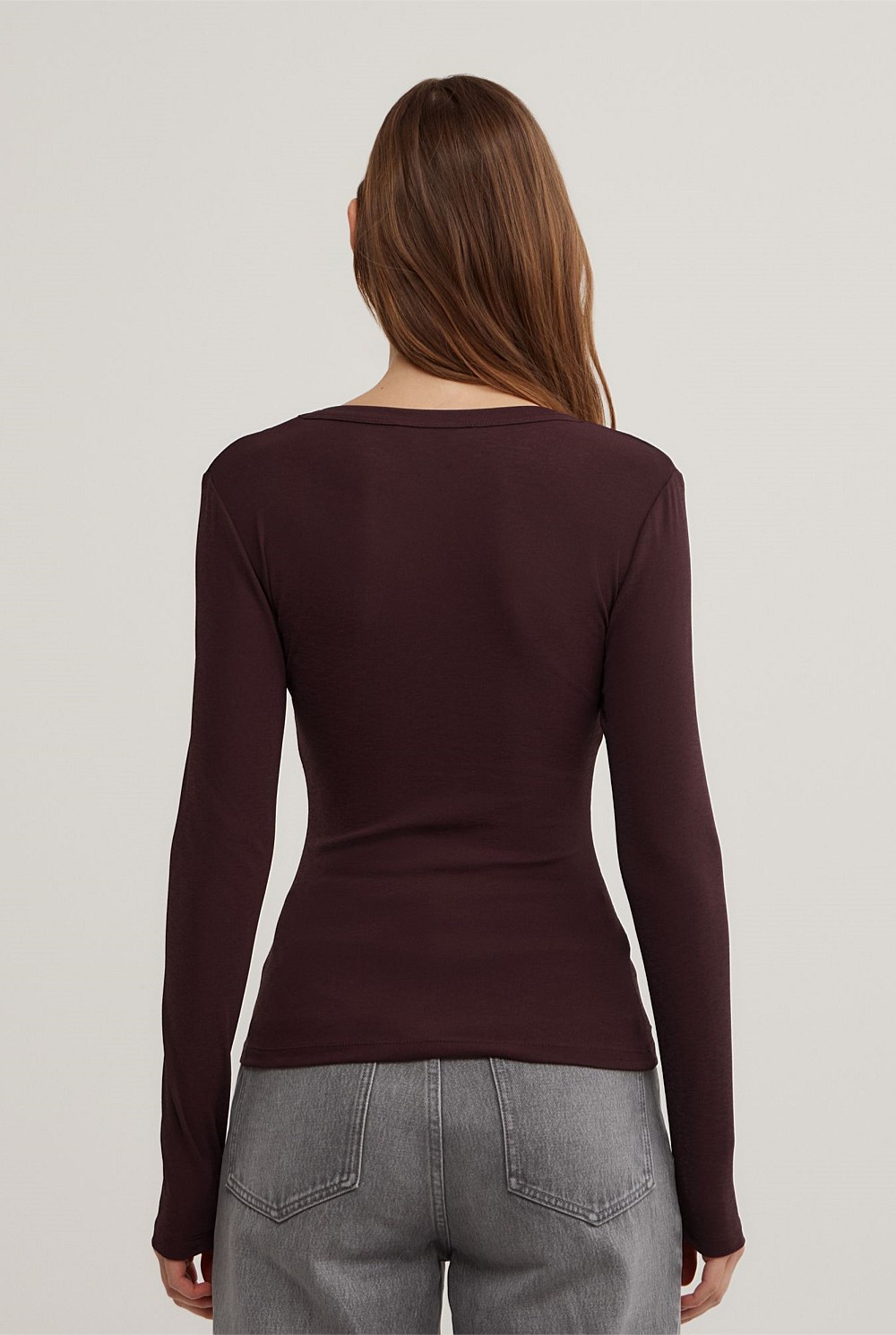 Scoop Neck Long Sleeve Top