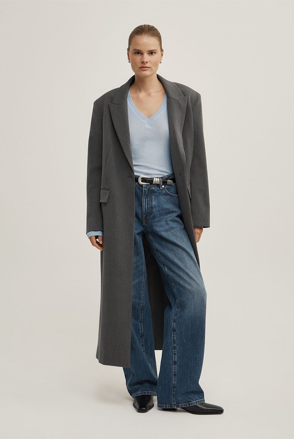 Fine V-Neck Long-Sleeve Top