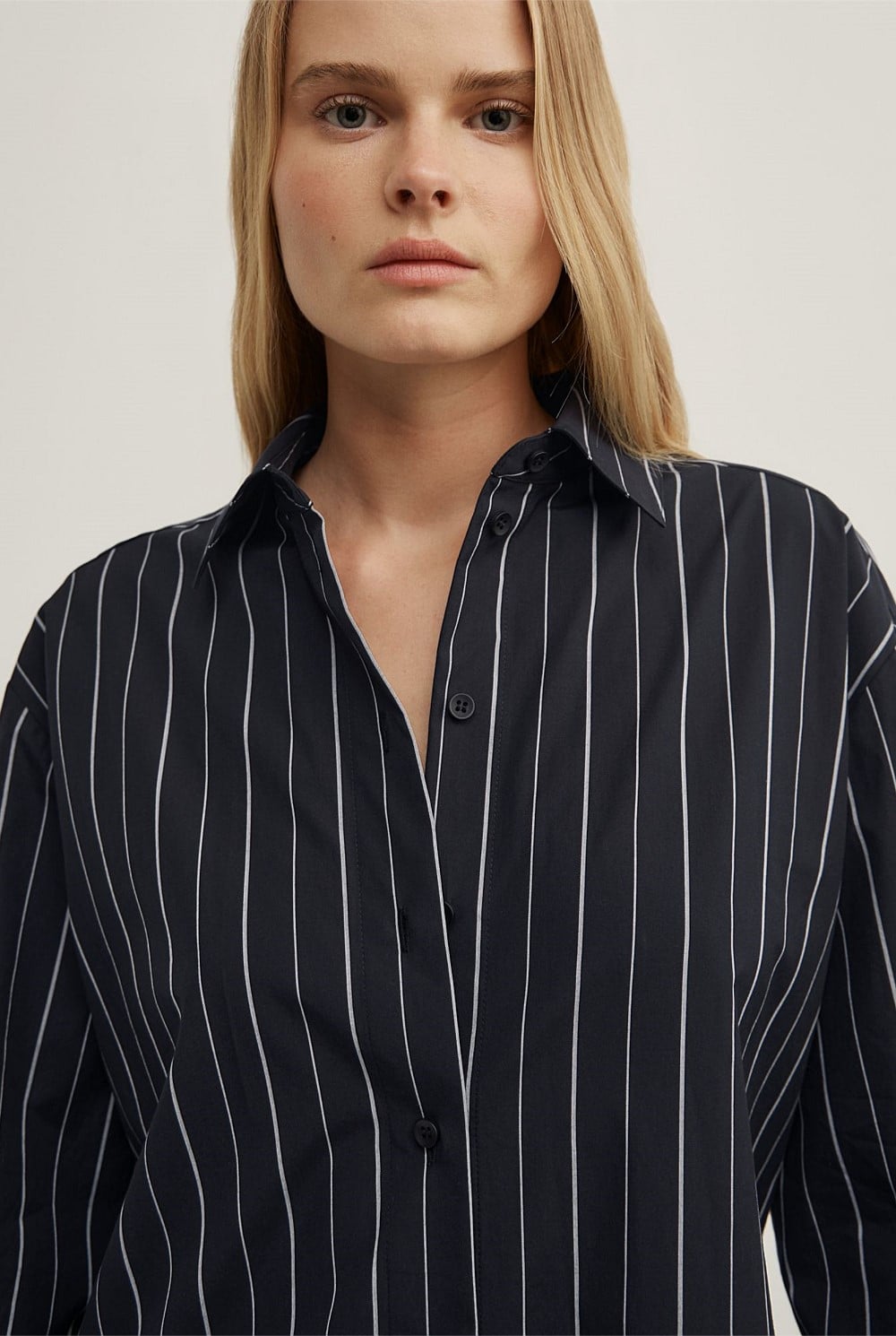Tie Back Pinstripe Shirt