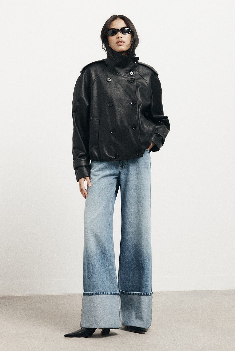 Funnel Neck Trench Coat