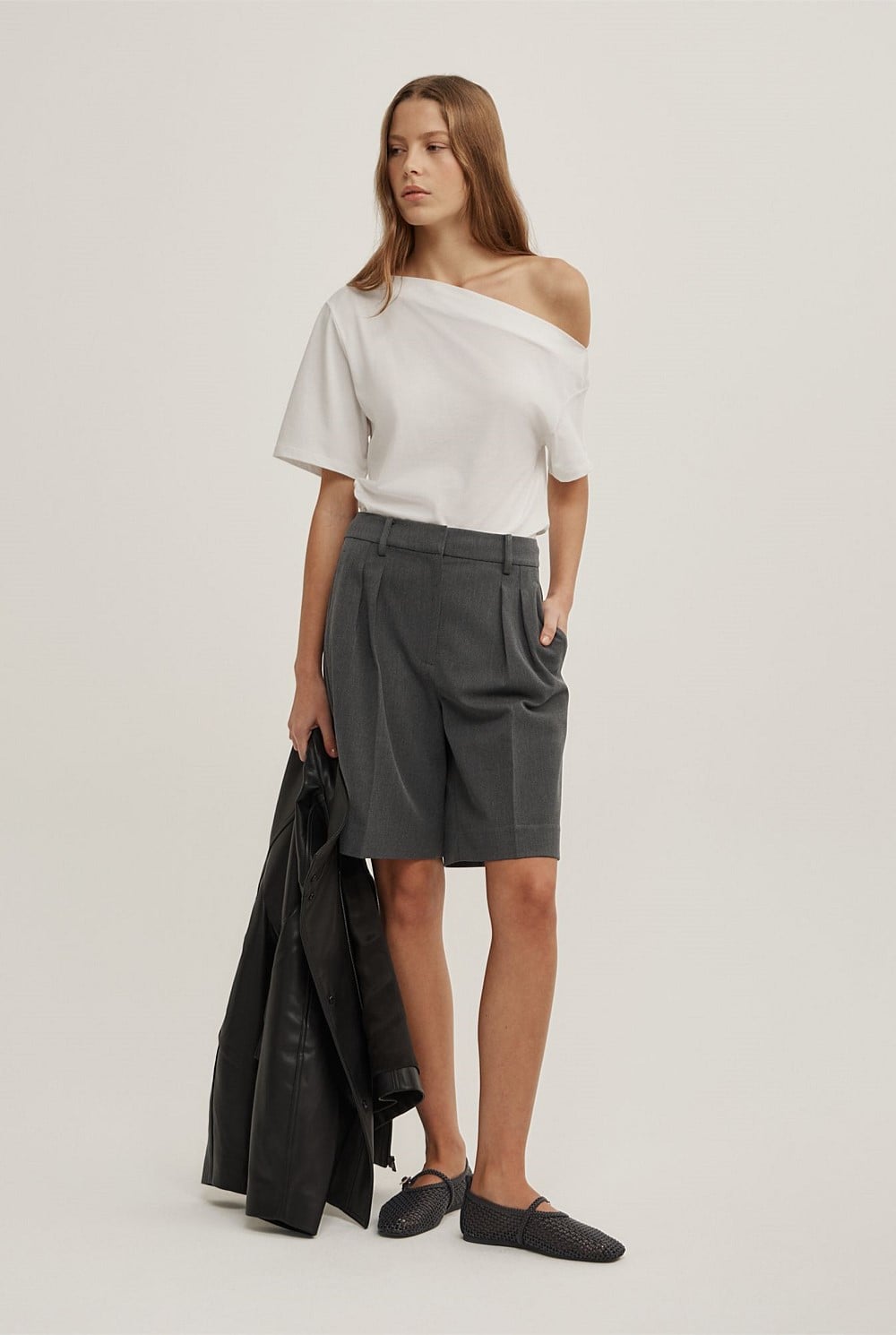 Ruched Asymmetric T-Shirt