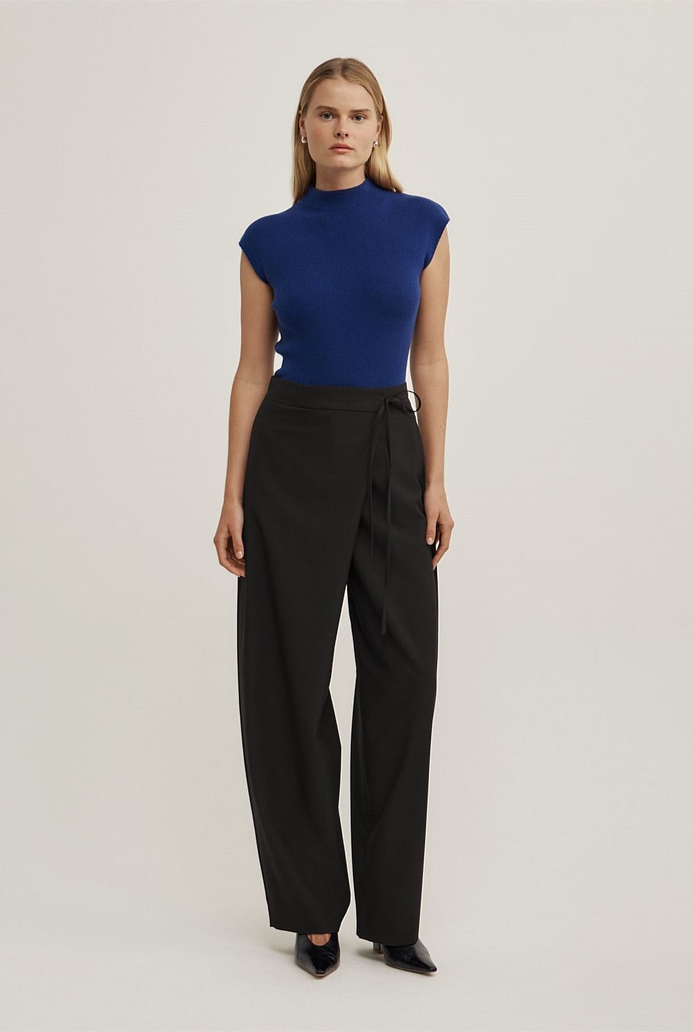 High Neck Knit T-Shirt