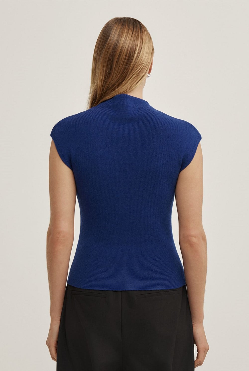 High Neck Knit T-Shirt