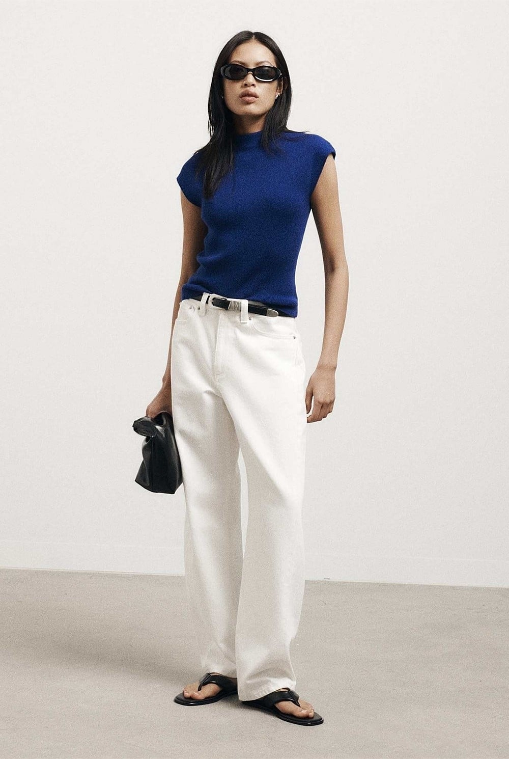 High Neck Knit T-Shirt
