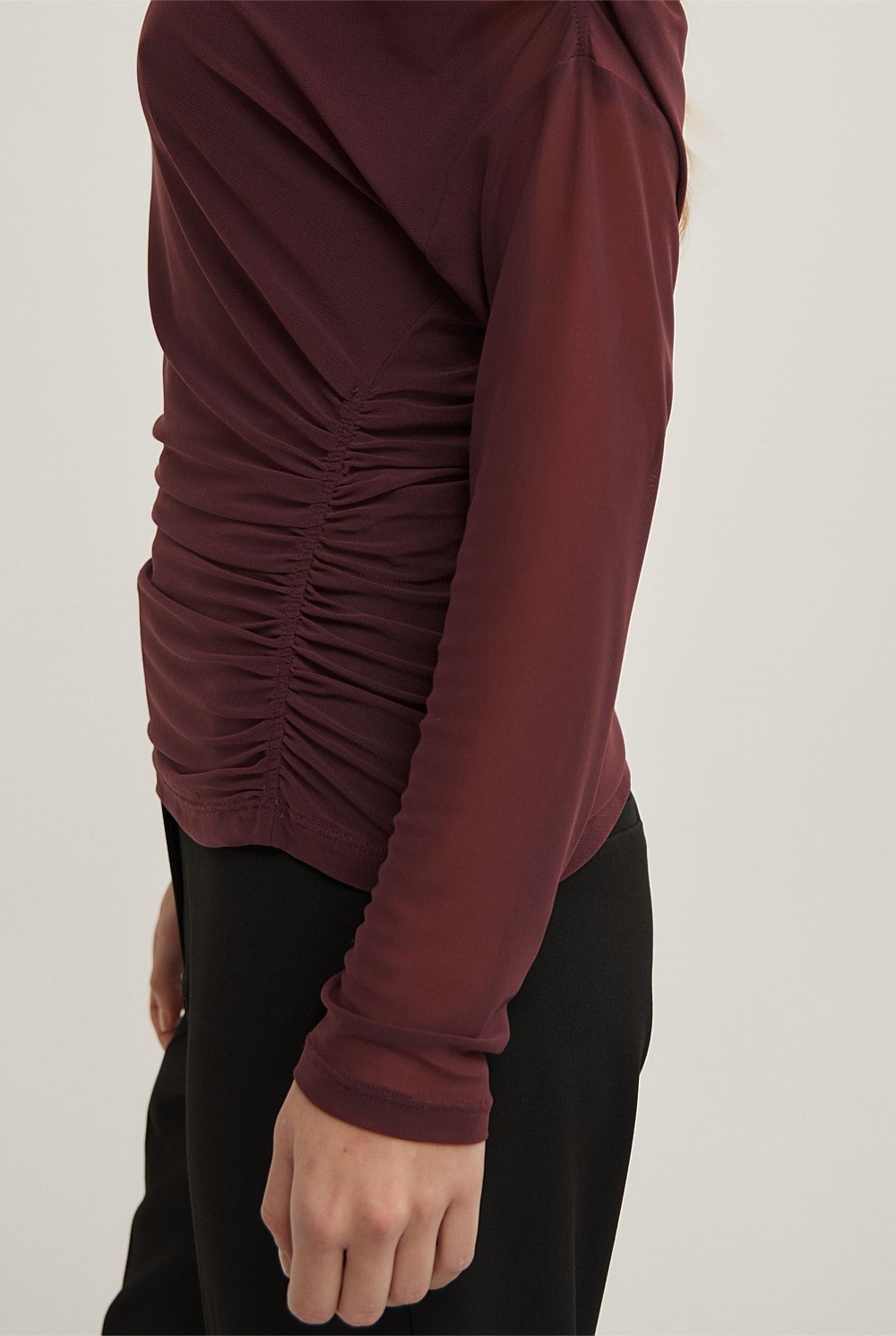 Layered Mesh Long-Sleeve Top