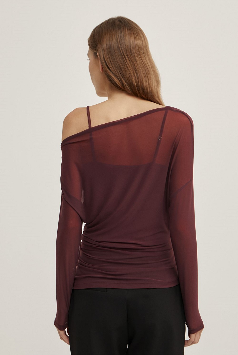 Layered Mesh Long-Sleeve Top