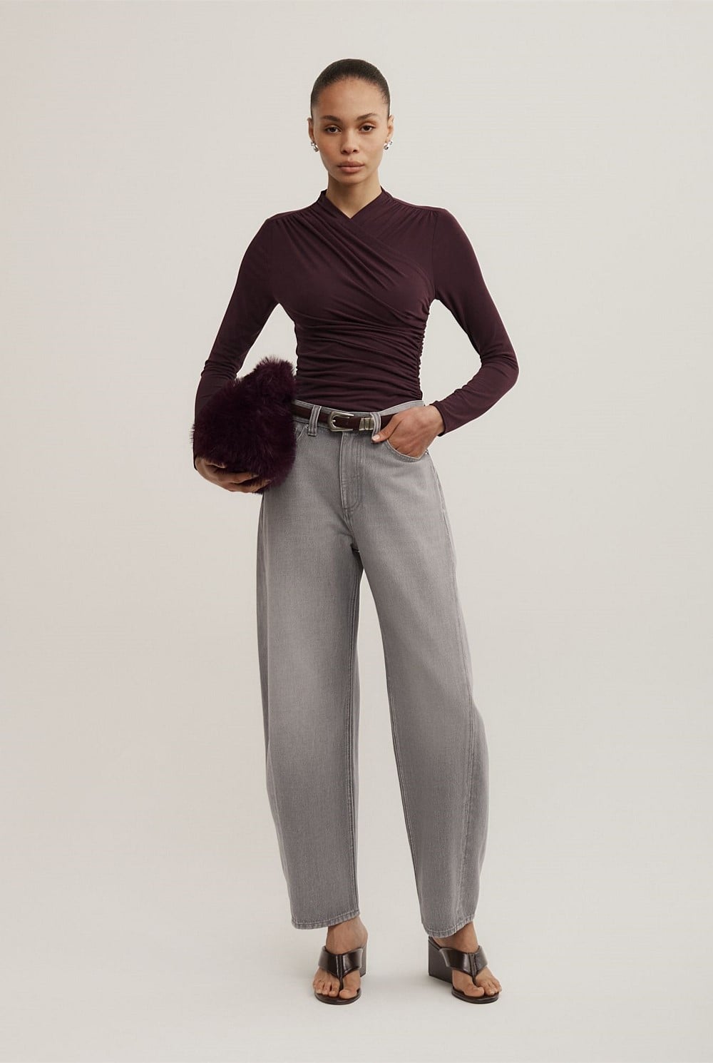 Wrap Long Sleeve Jersey Top
