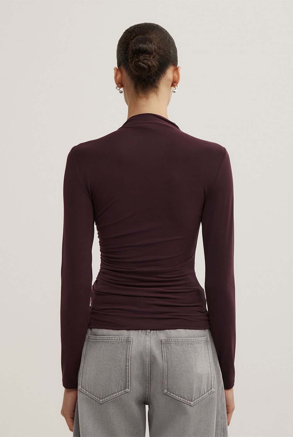 Wrap Long Sleeve Jersey Top