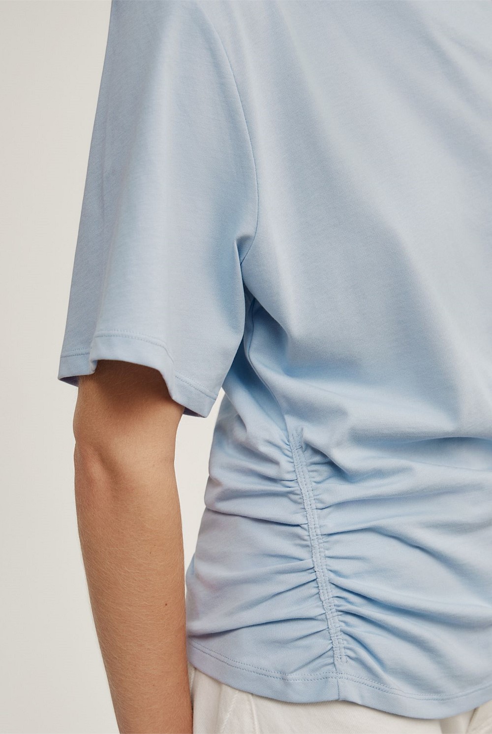 Ruched Asymmetric T-Shirt