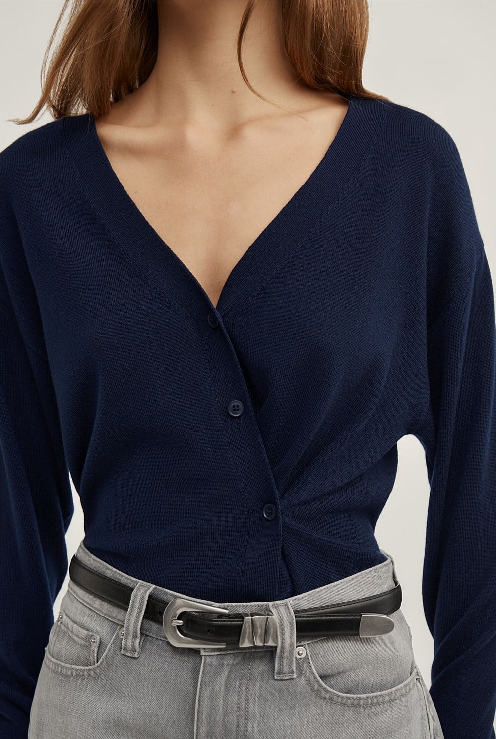 Asymmetric Wrap Knit Cardi