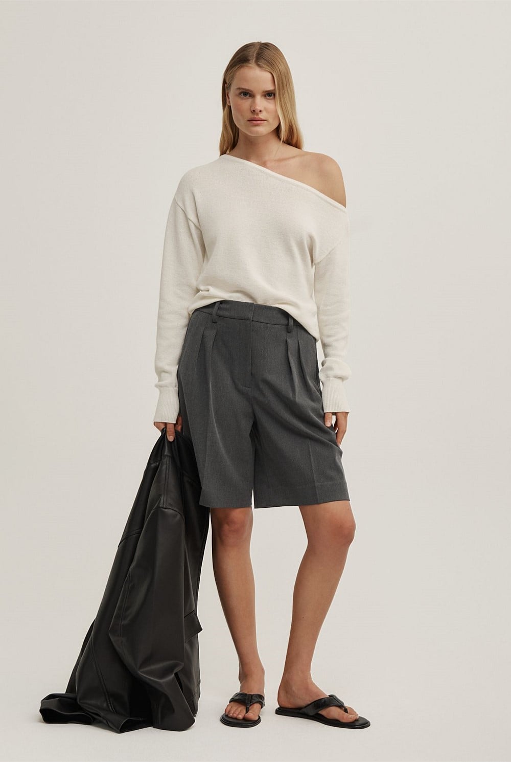 Asymmetric Long-Sleeve Knit