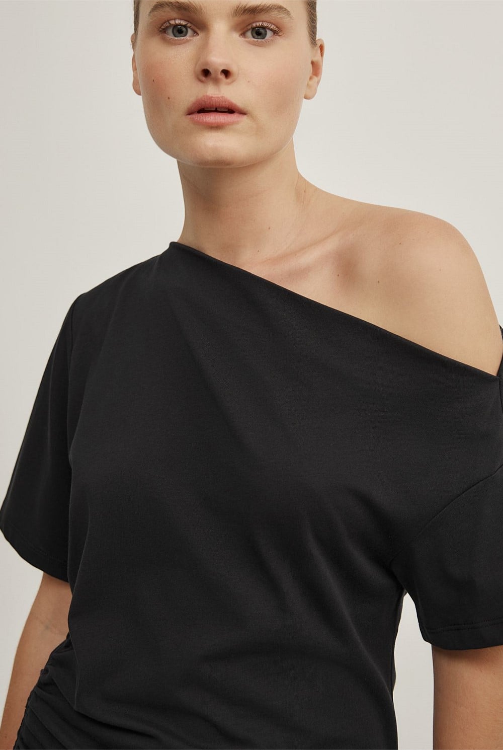 Ruched Asymmetric T-Shirt