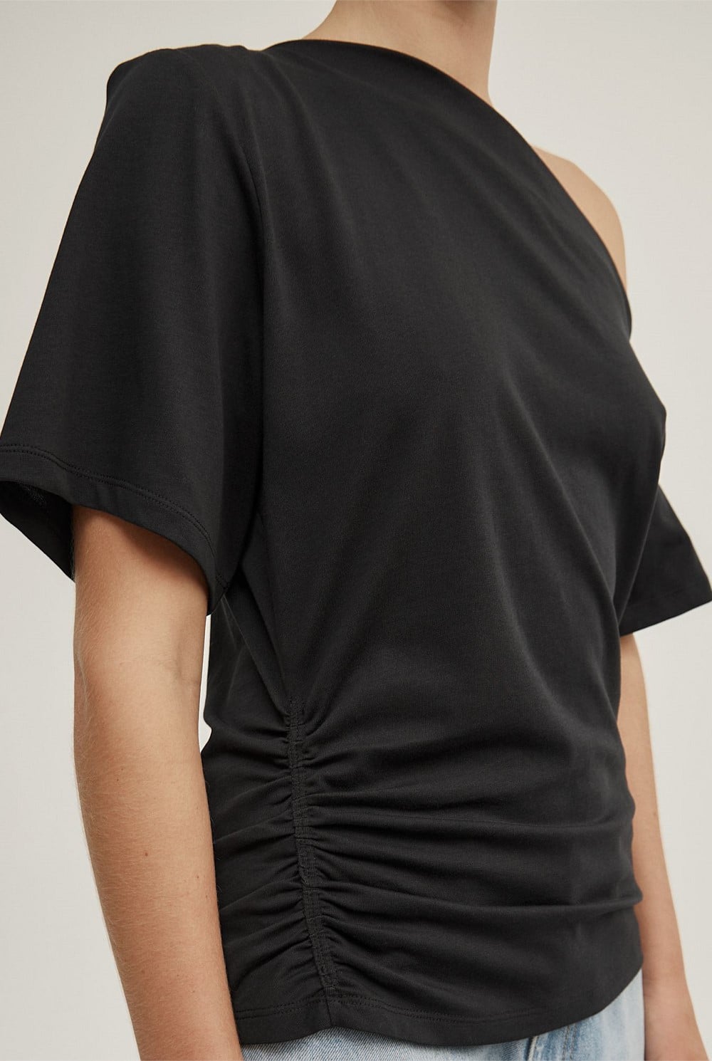 Ruched Asymmetric T-Shirt