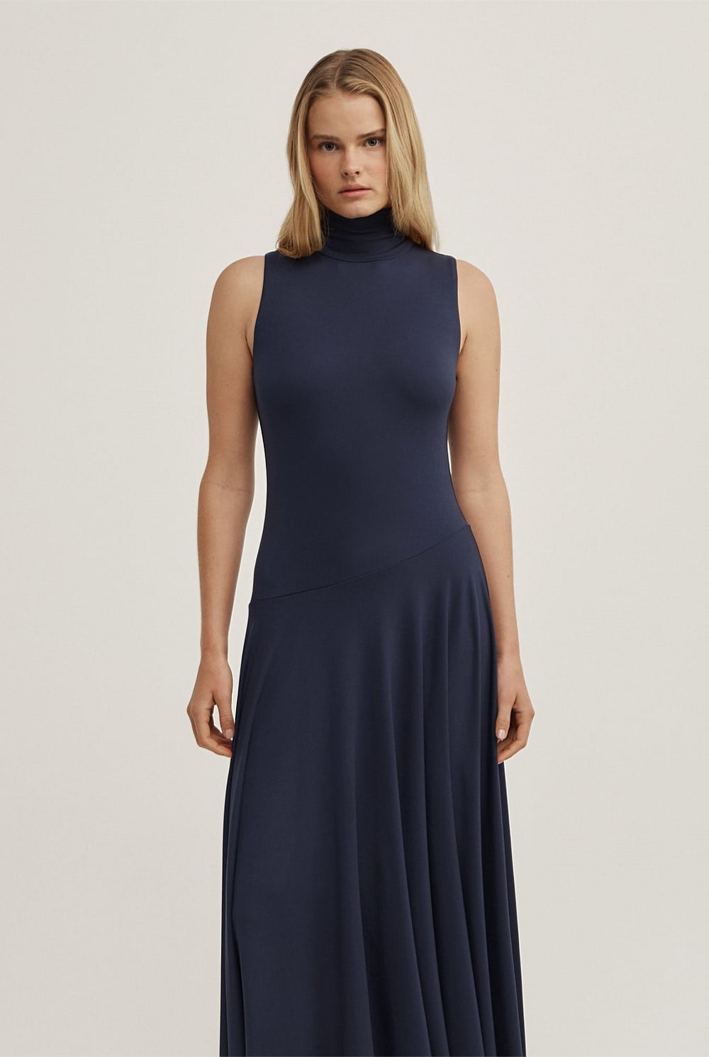 High Neck Asymmetric Dress