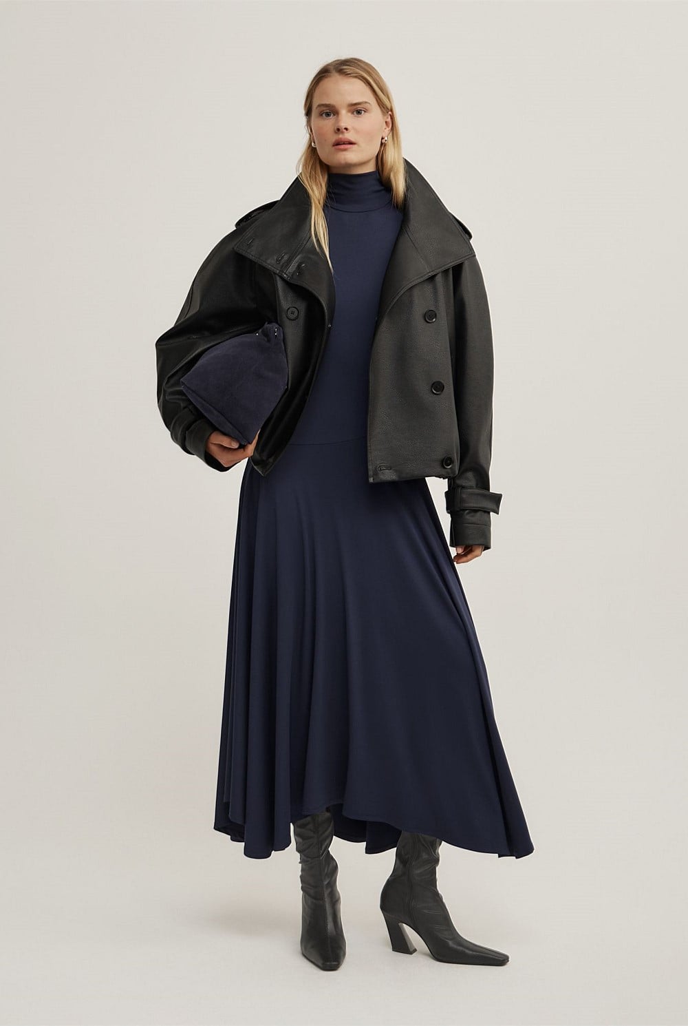 High Neck Asymmetric Dress