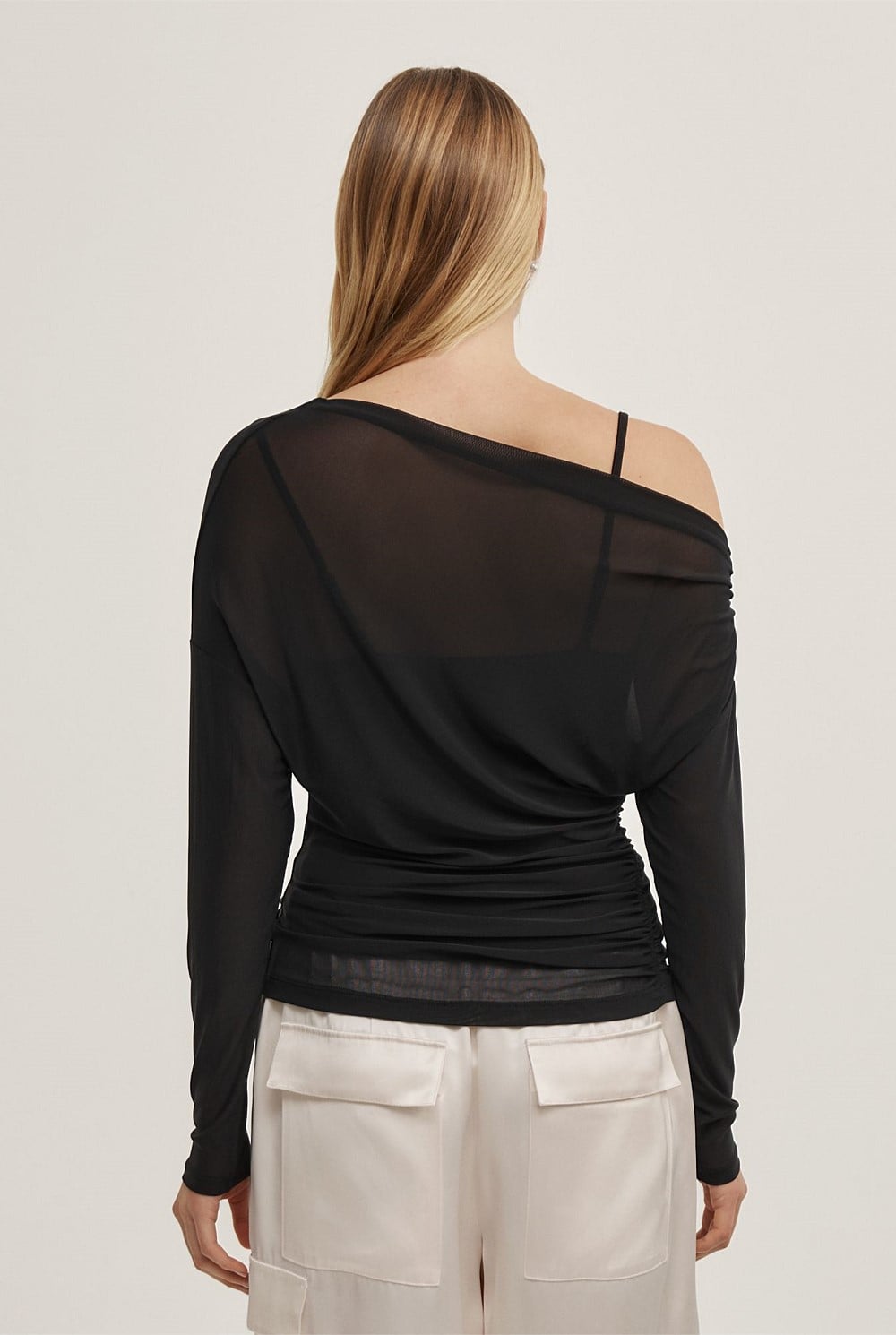 Layered Mesh Long-Sleeve Top