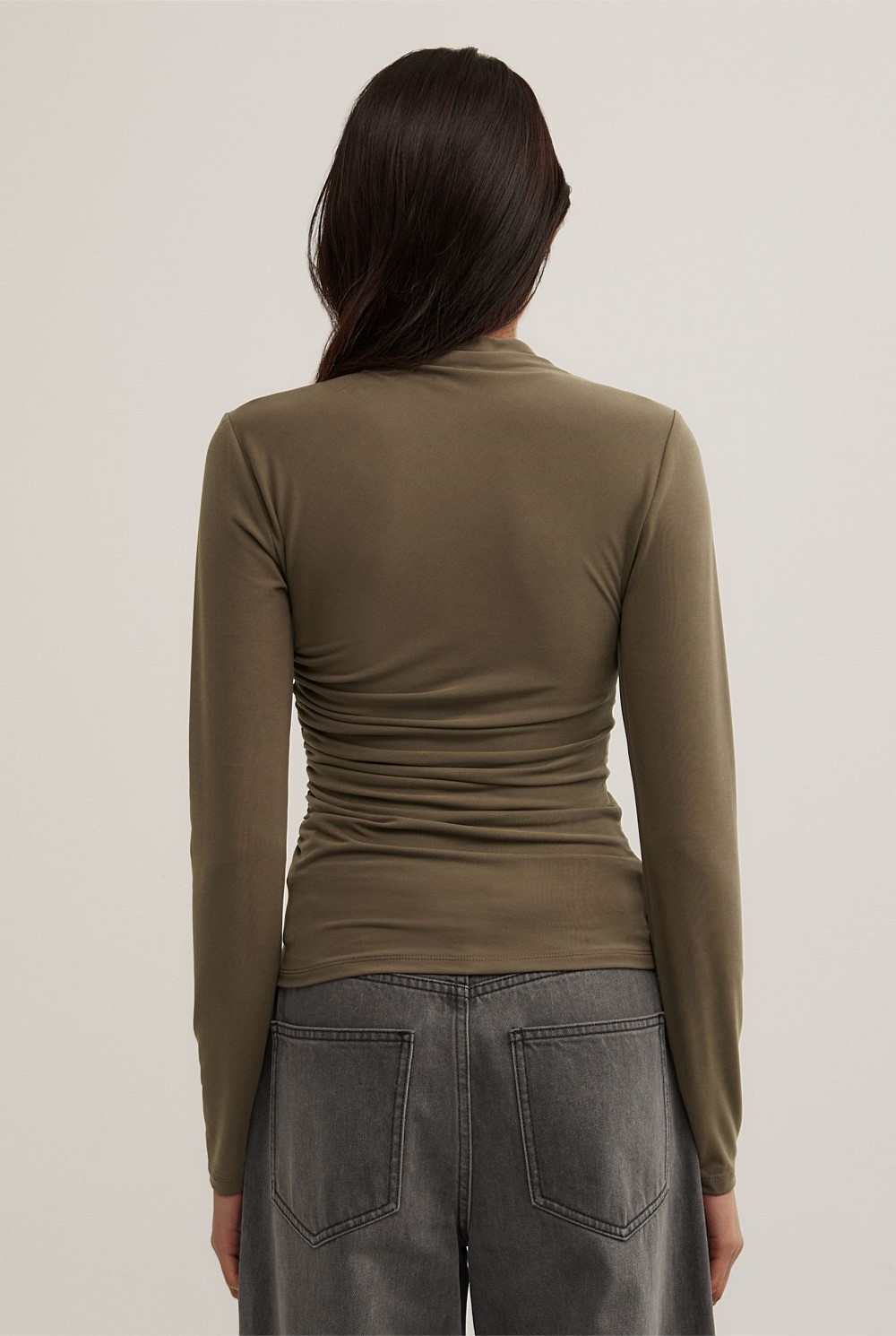 Wrap Long Sleeve Jersey Top