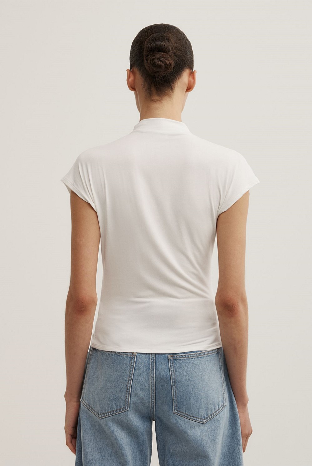 Draped High Neck Top