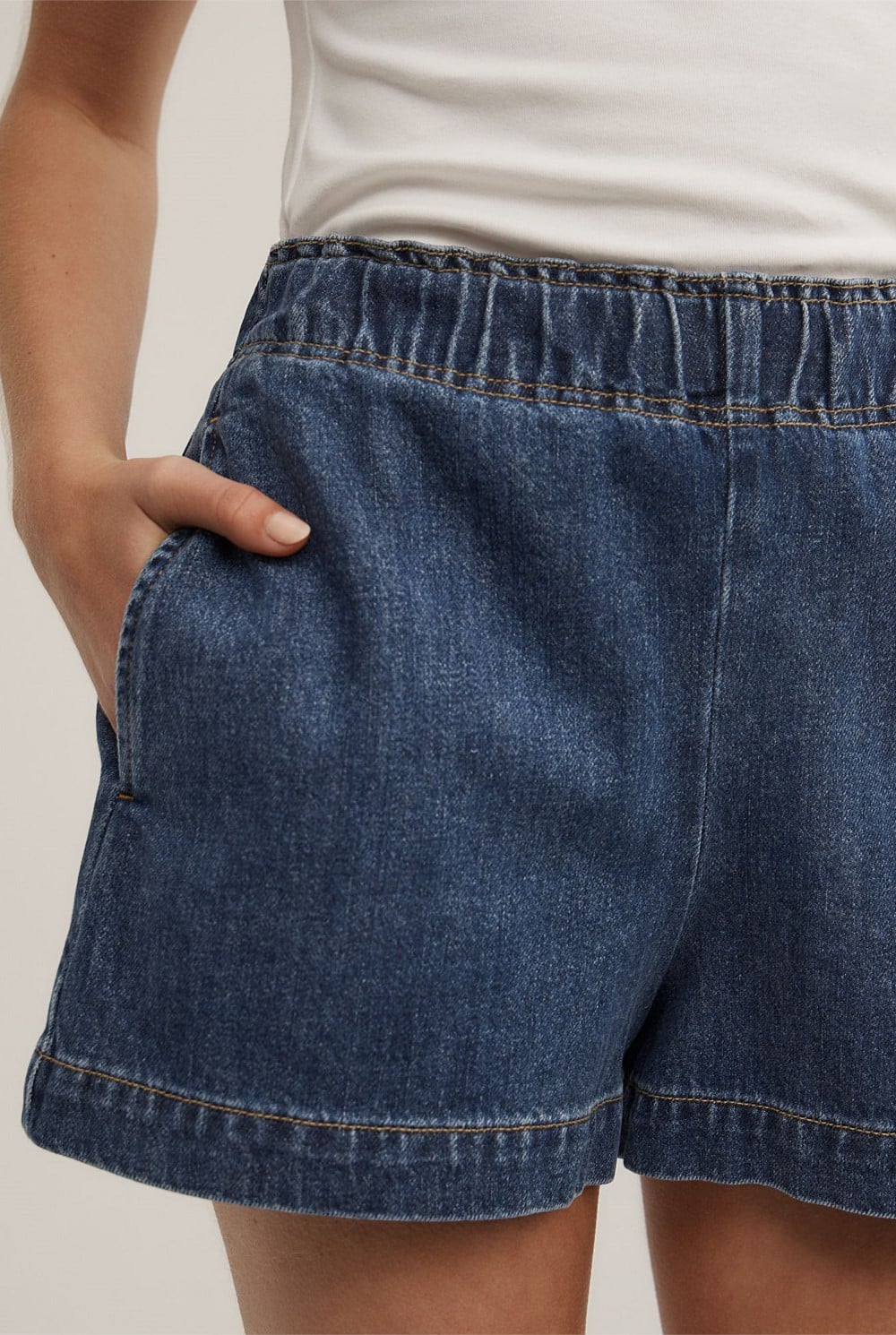 Denim Pull On Short