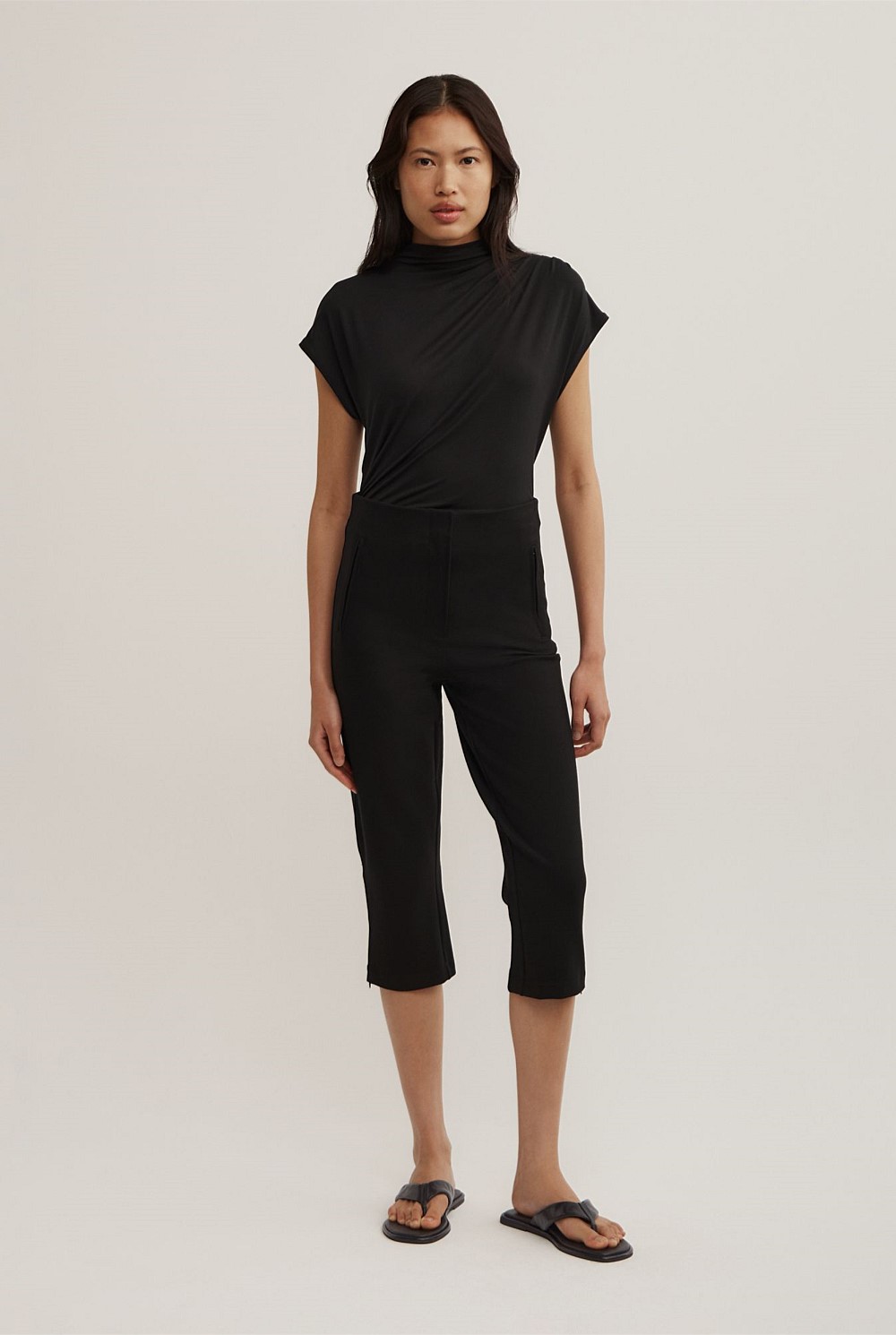 Draped High Neck Top