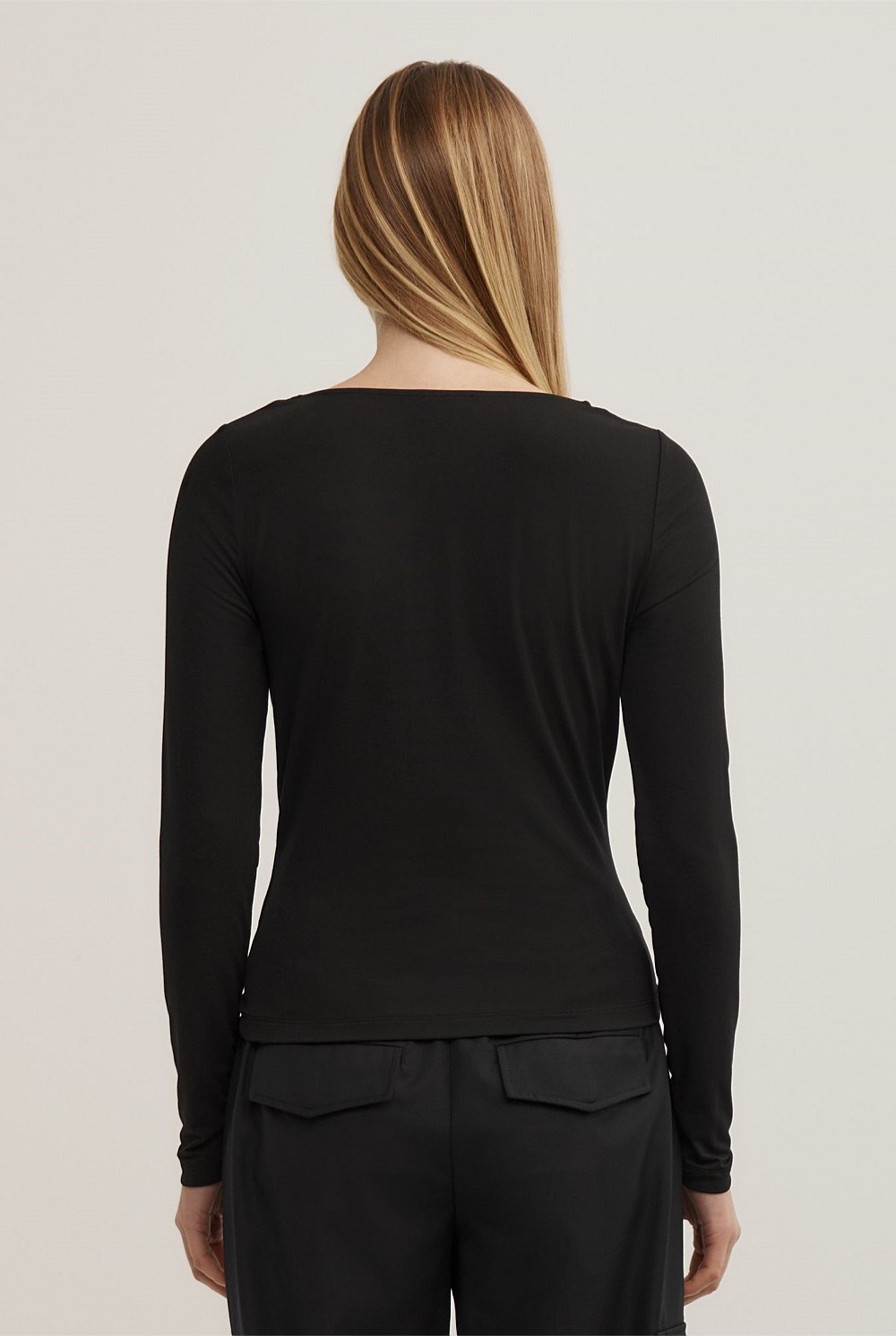 Twist Front Long Sleeve Top