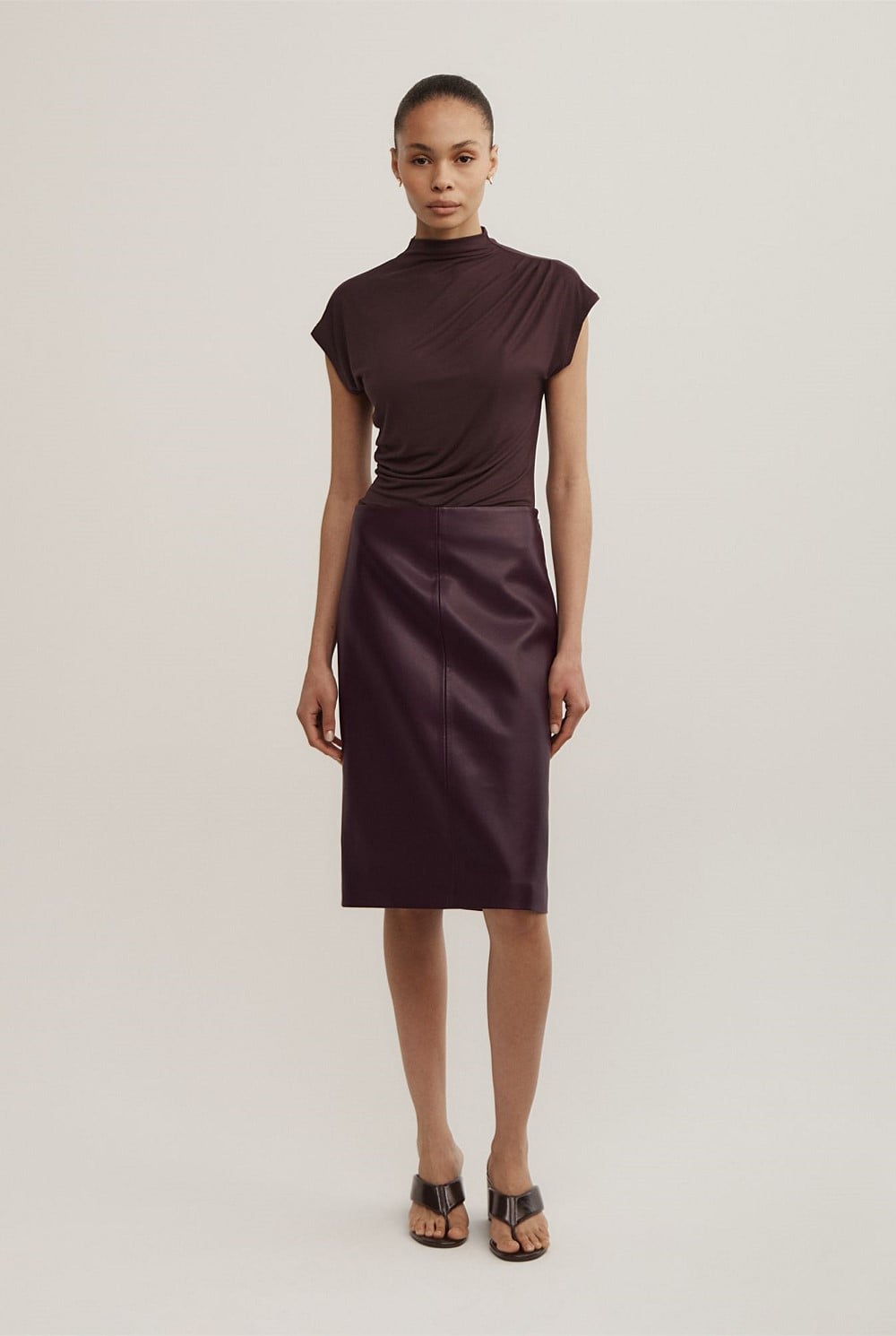 Draped High Neck Top
