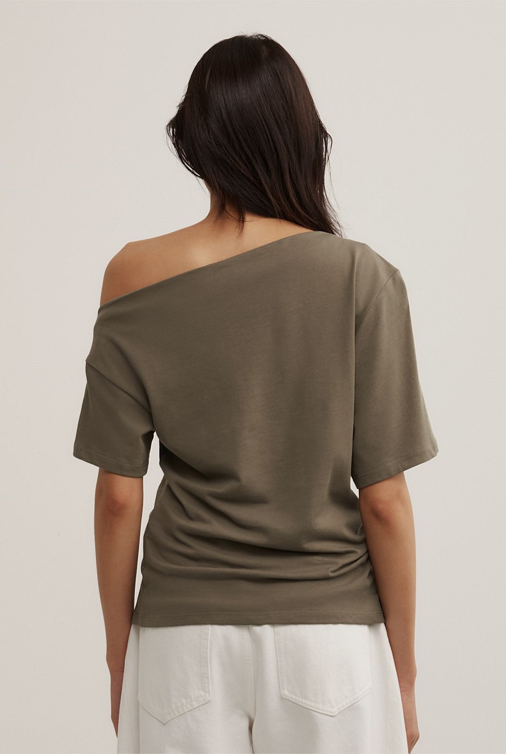Ruched Asymmetric T-Shirt