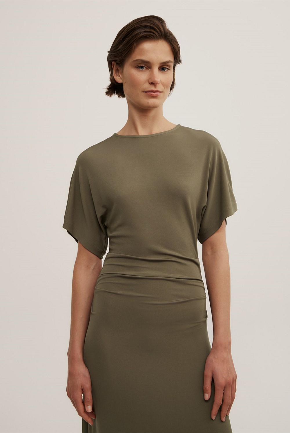 Tuck Waist Jersey Dress