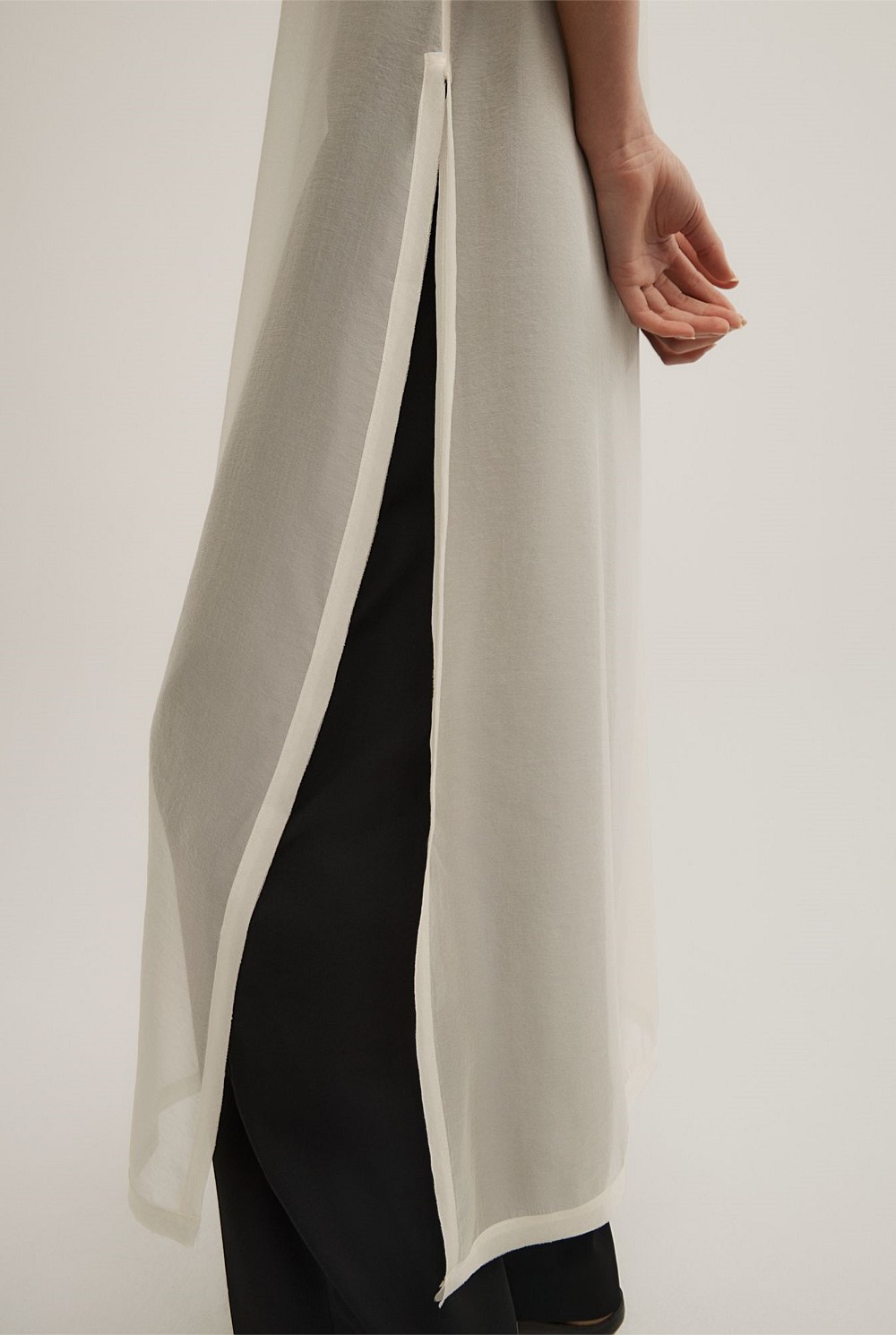 Sheer Crew Neck Tunic