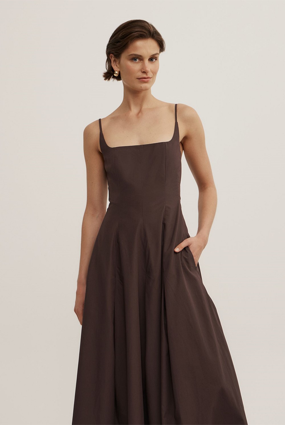 Fine Strap Panel Dress