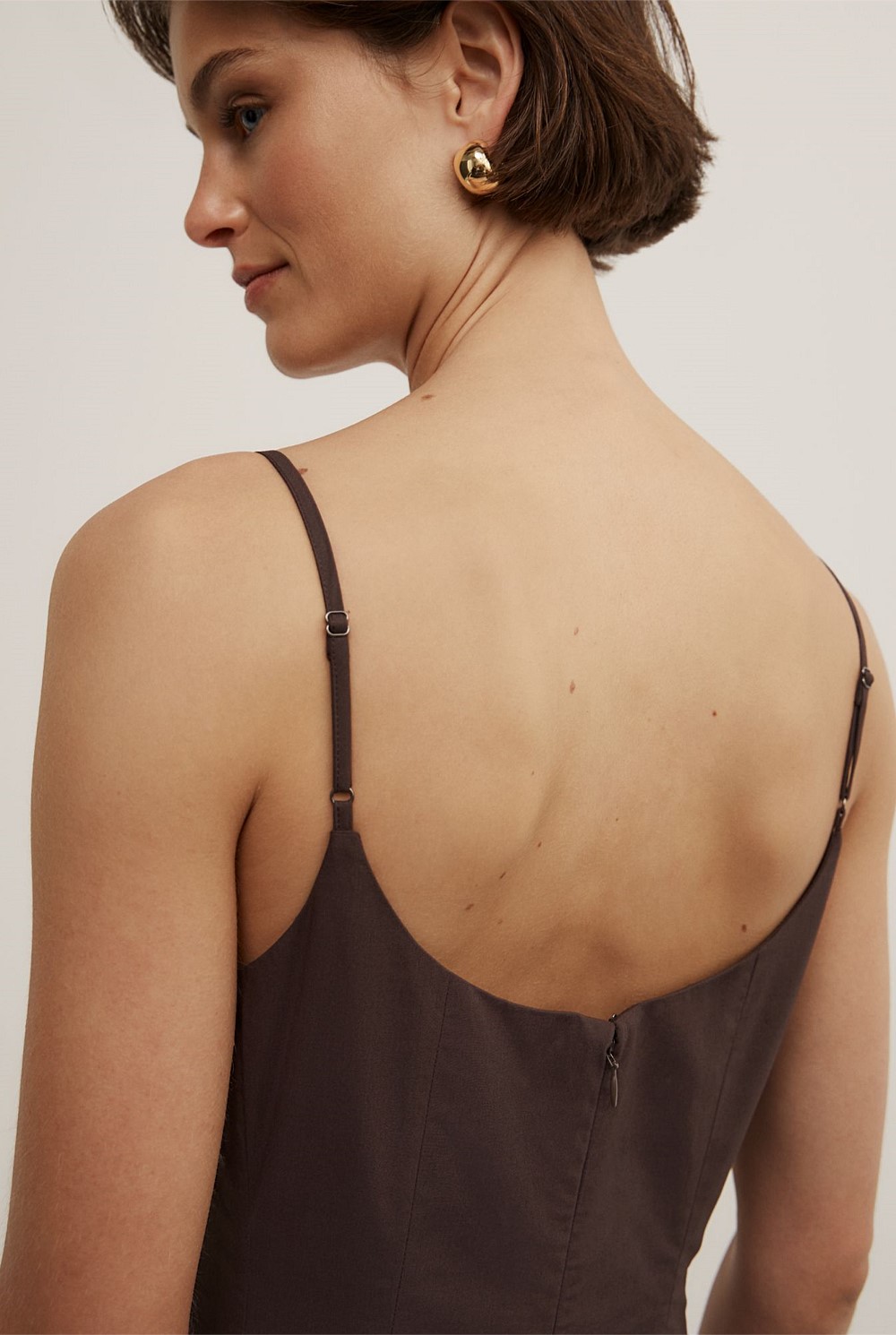 Fine Strap Panel Dress