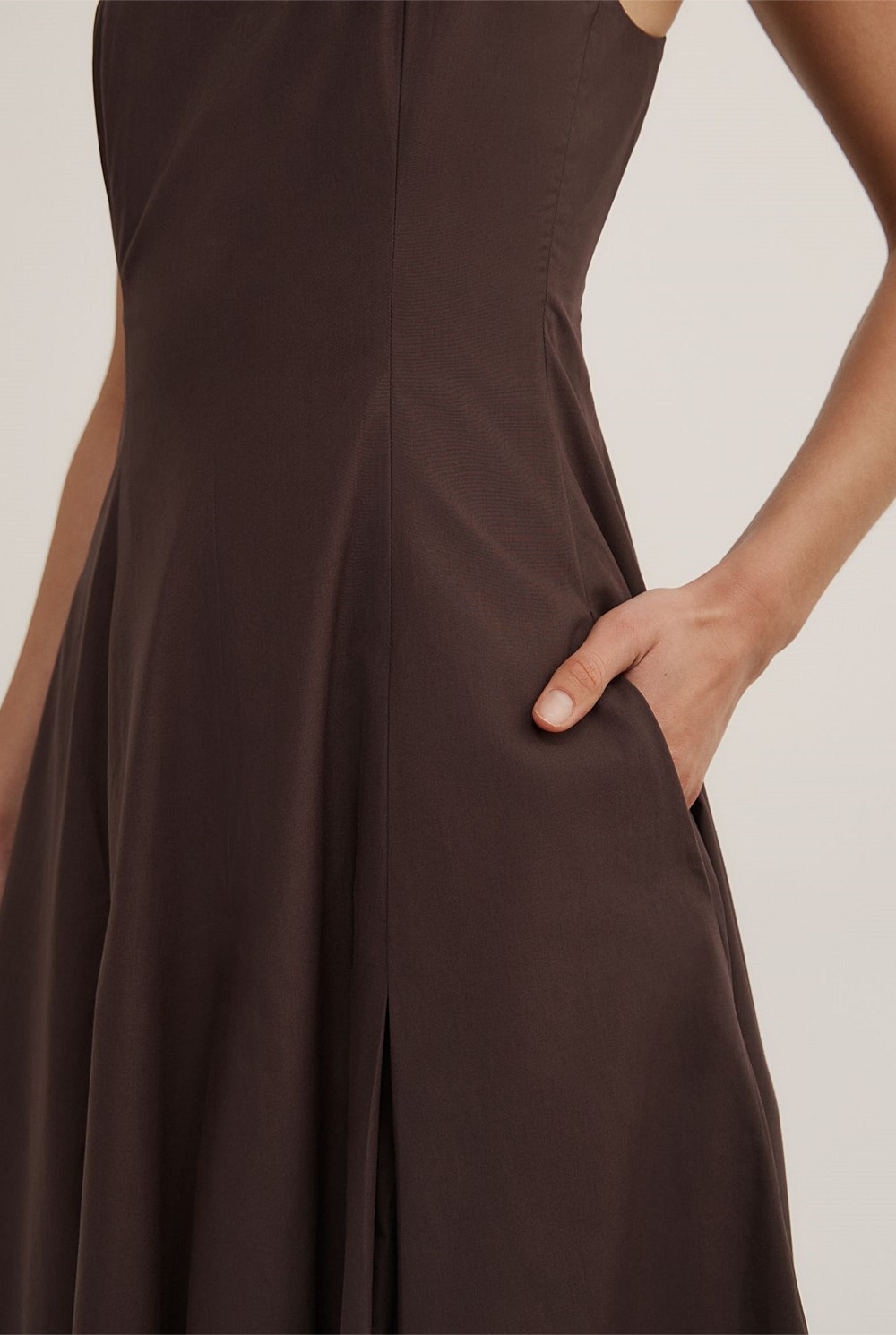 Fine Strap Panel Dress