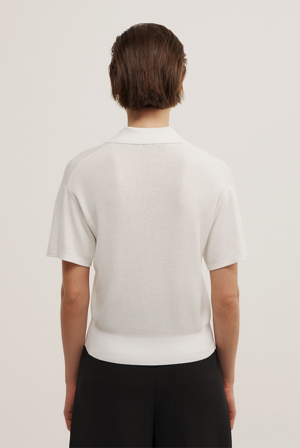 Knit Short Sleeve Polo Top