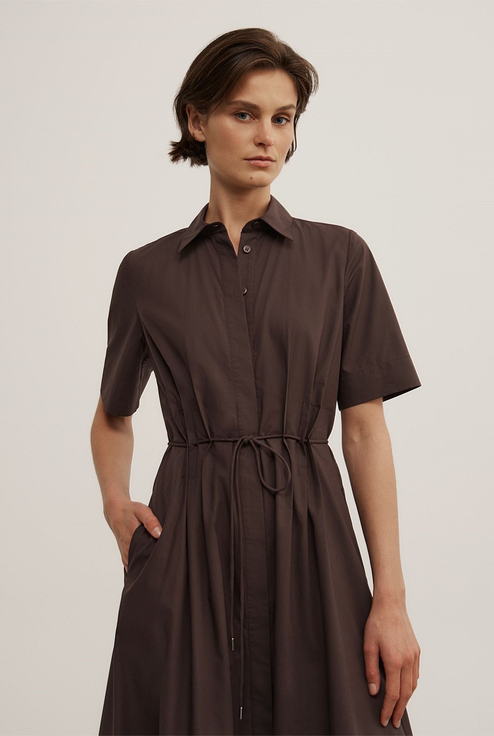 Drawstring Shirt Dress