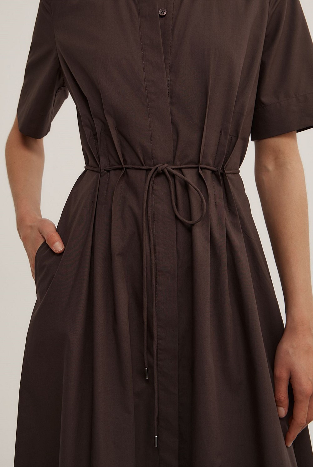 Drawstring Shirt Dress