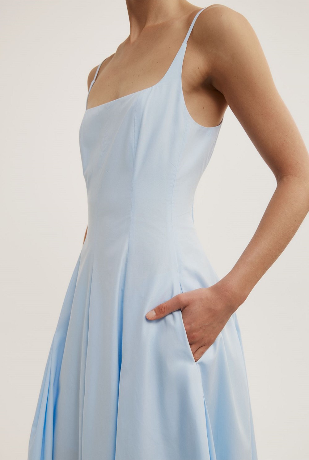 Fine Strap Panel Dress