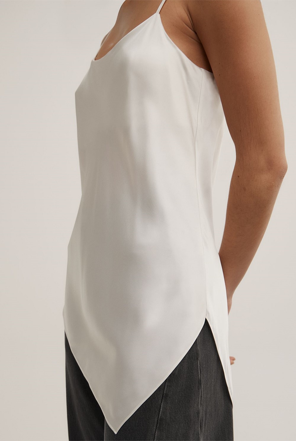 Scarf Hem Longline Tank