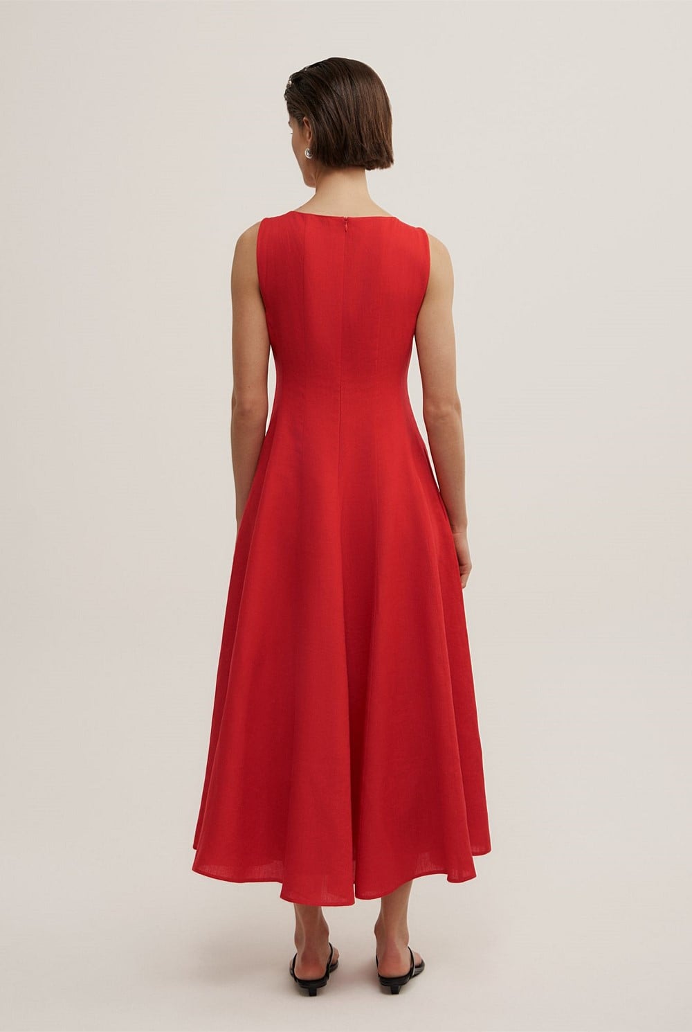 Linen Panel Midi Dress