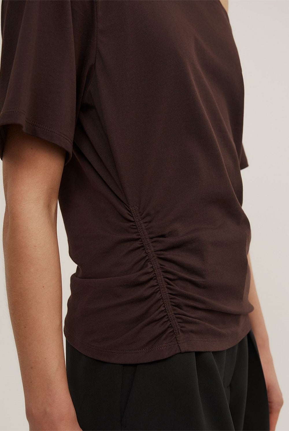 Ruched Asymmetric T-Shirt