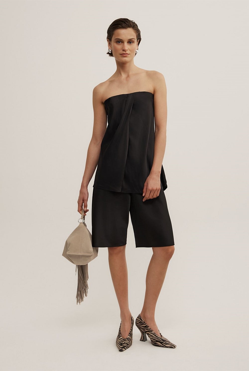 Strapless Tuck Top