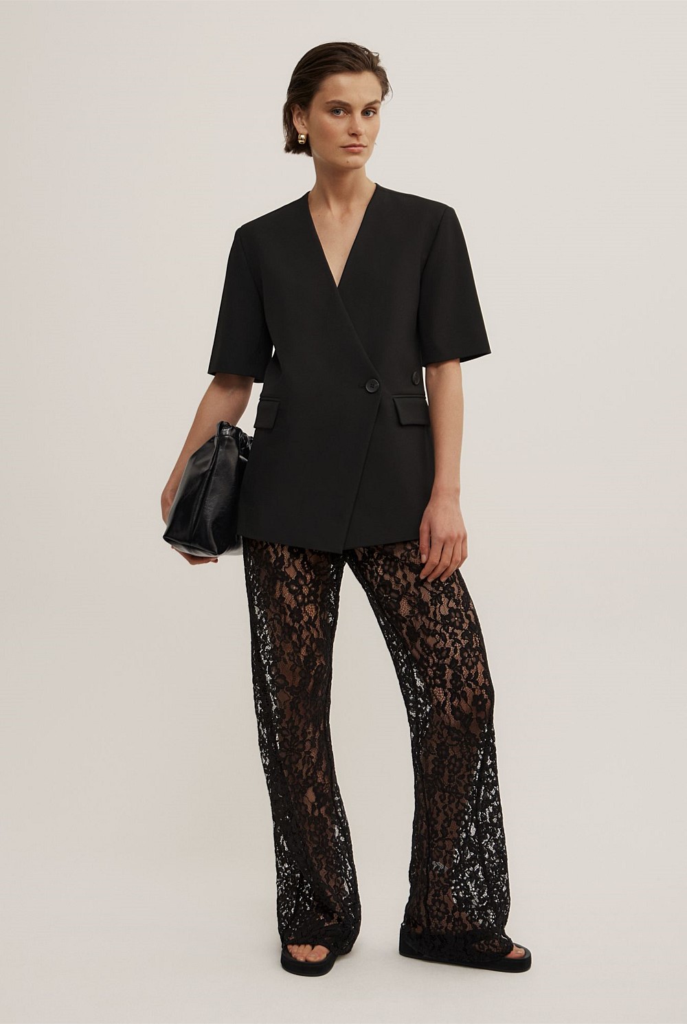 Short Sleeve Wrap Blazer