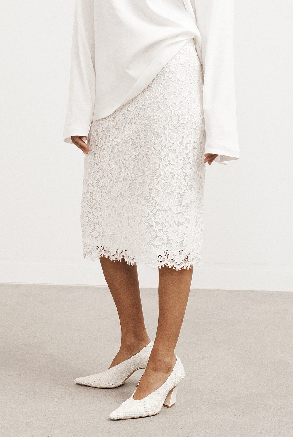Lace Midi Skirt