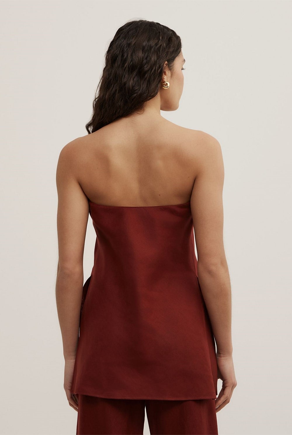 Linen Strapless Top