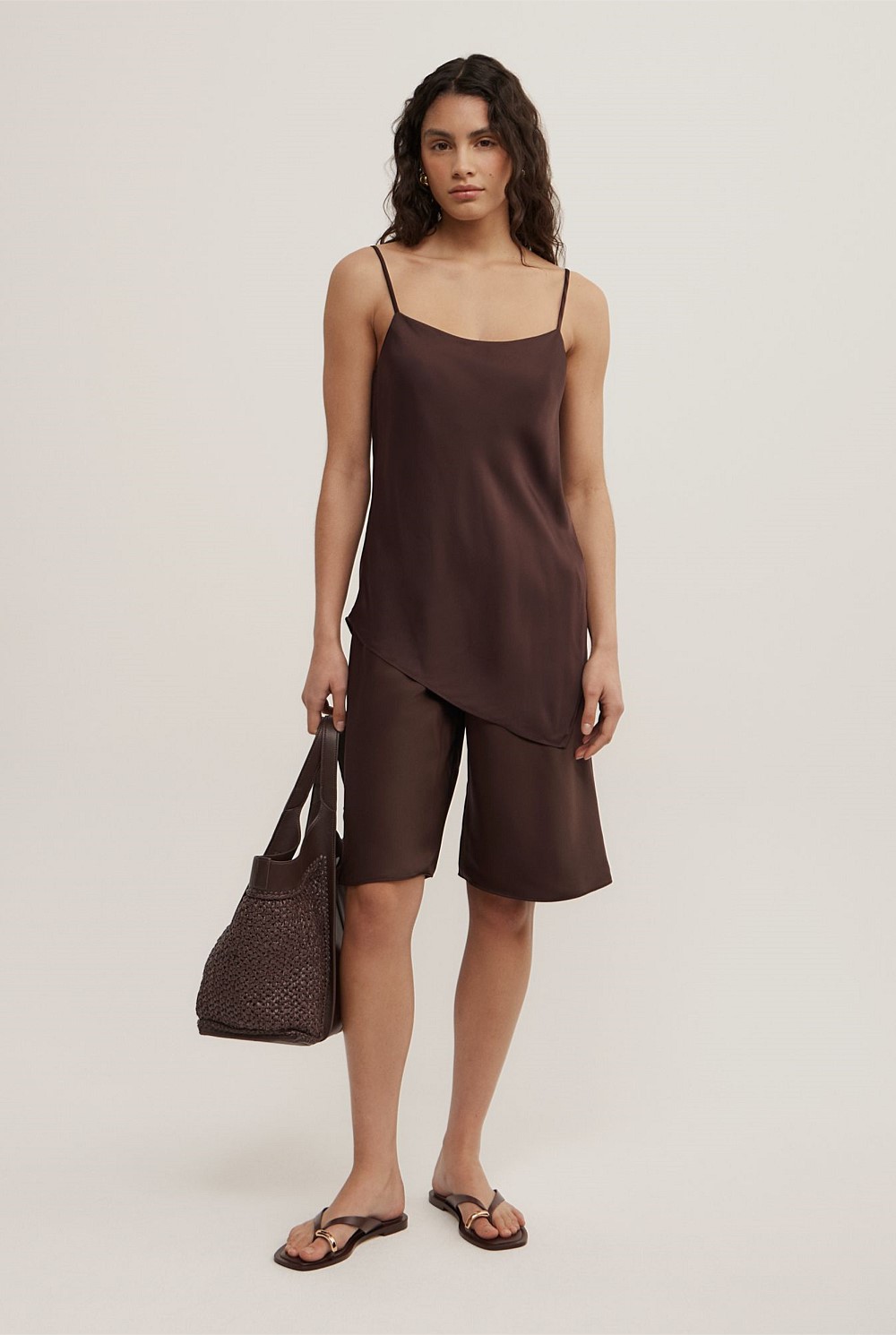 Scarf Hem Longline Tank