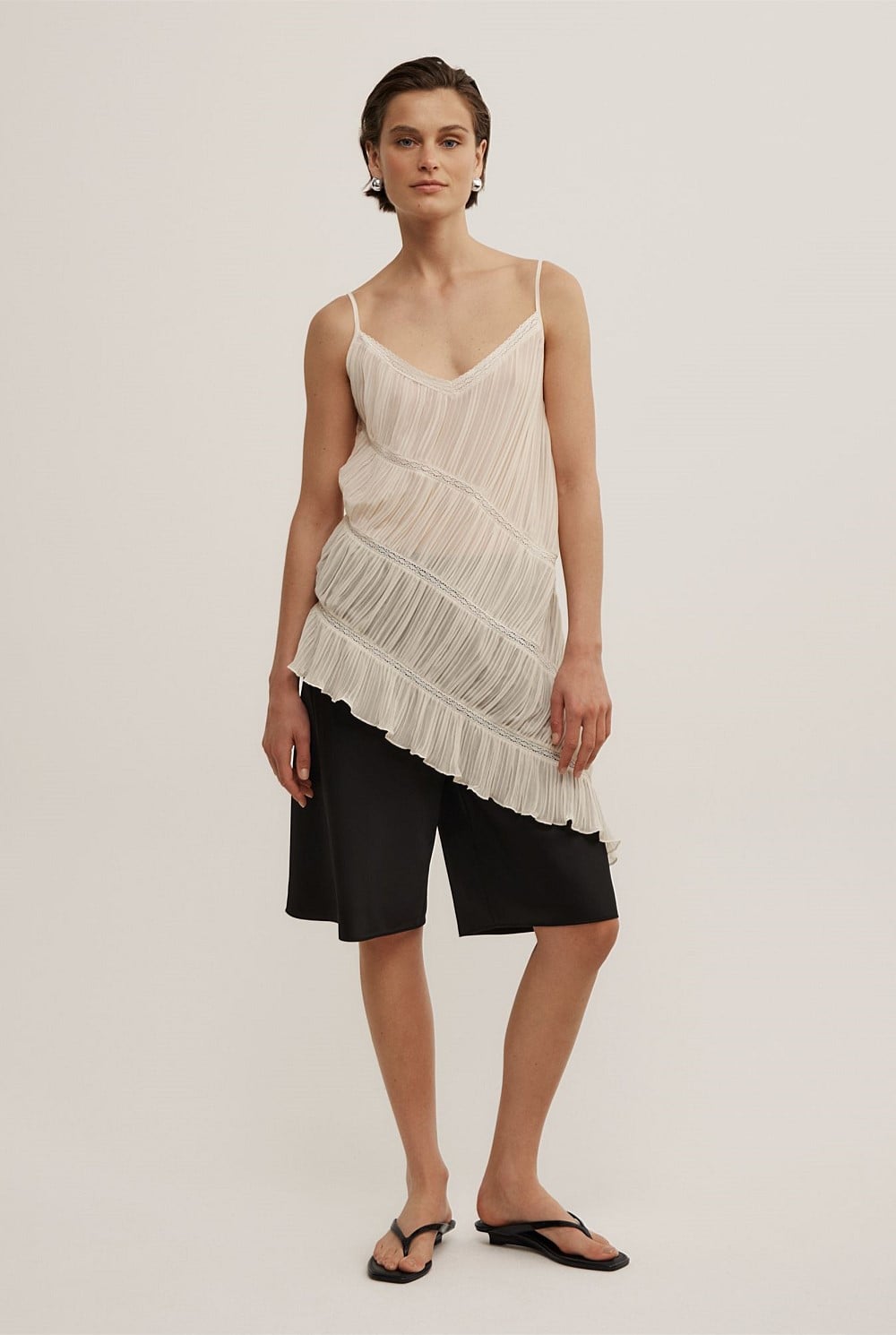 Gather Lace Trim Top