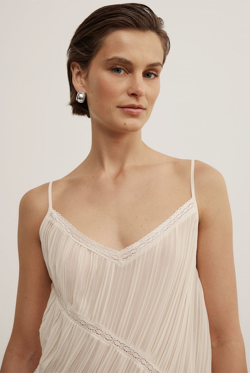 Gather Lace Trim Top